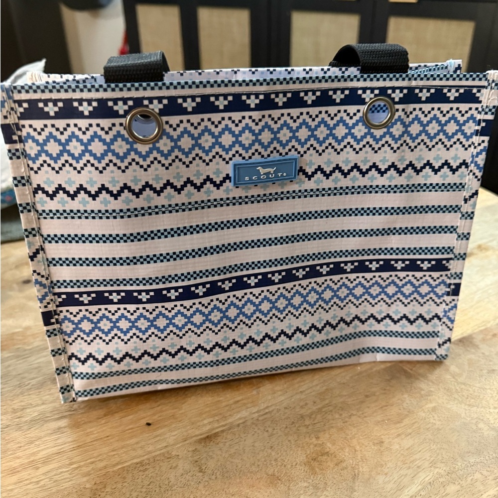 SCOUT Small Gift Bag Tote Blue & White Stripes Earth Friendly